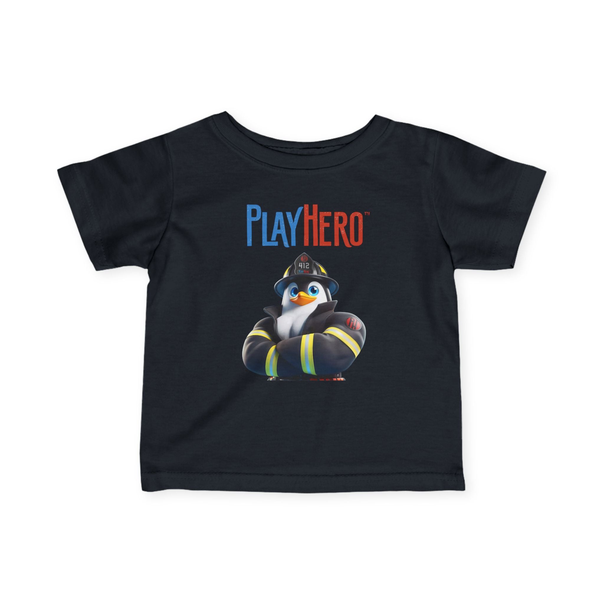Cute Infant Firefighter Tee, PlayHero Kids Shirt, Birthday Gift, Baby Shower Present, Toddler Playtime Outfit, Firefighter Theme