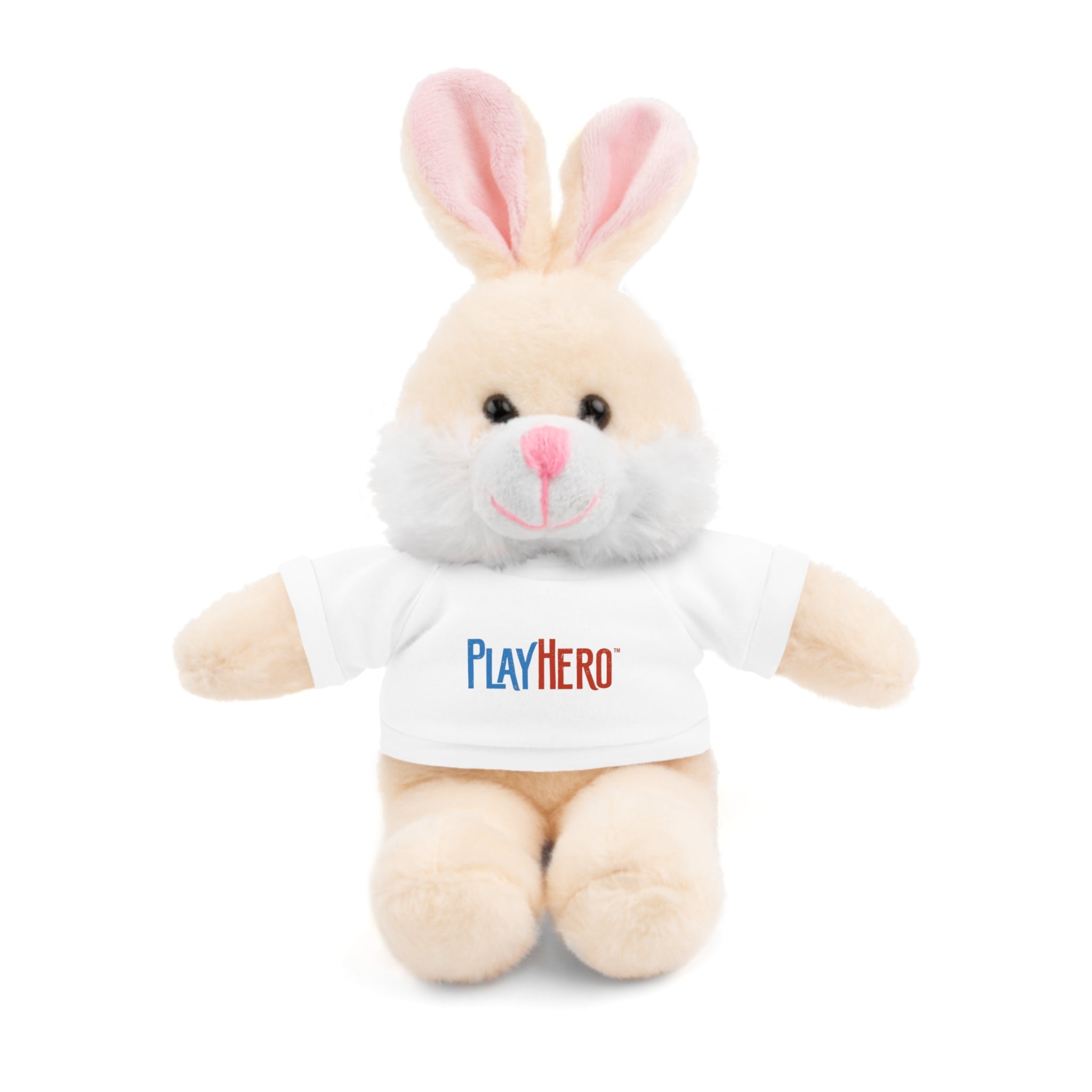 Customizable Stuffed Animal Gift, Plush Toy for Kids, PlayHero Bear with Tee, Birthday Present, Cuddle Buddy, Plush Decor