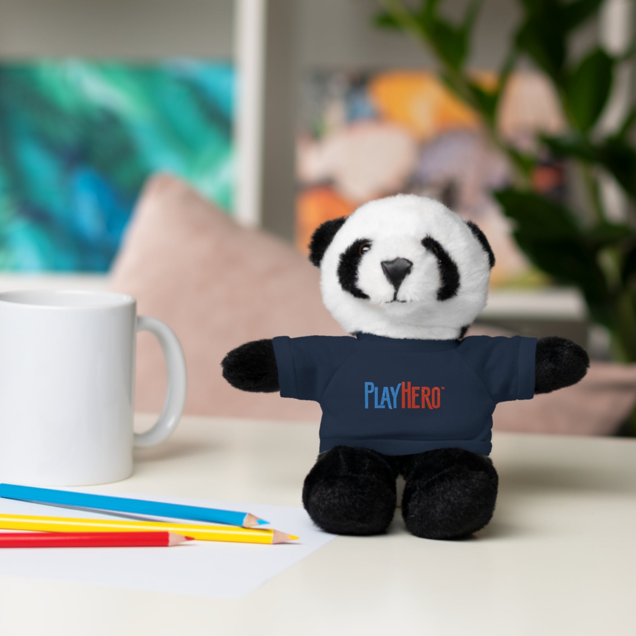 Customizable Stuffed Animal Gift, Plush Toy for Kids, PlayHero Bear with Tee, Birthday Present, Cuddle Buddy, Plush Decor