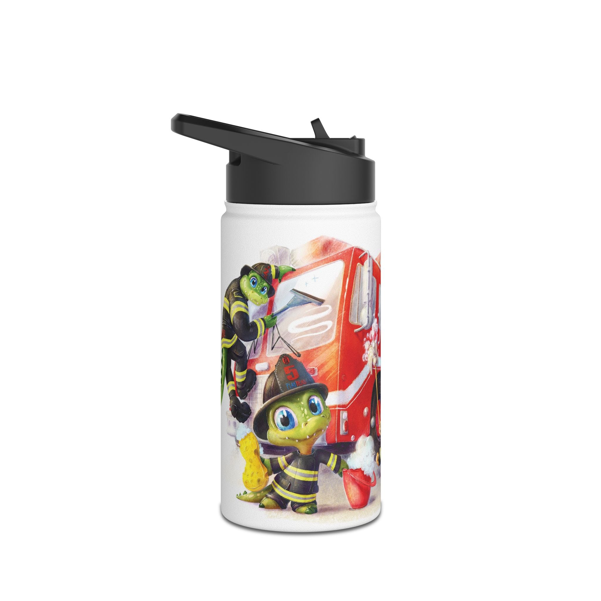 Firefighter Adventure Stainless Steel Water Bottle | Kids Hydration, Gifts for Boys & Girls, Emergency Services Gift, Eco-Friendly Bottle