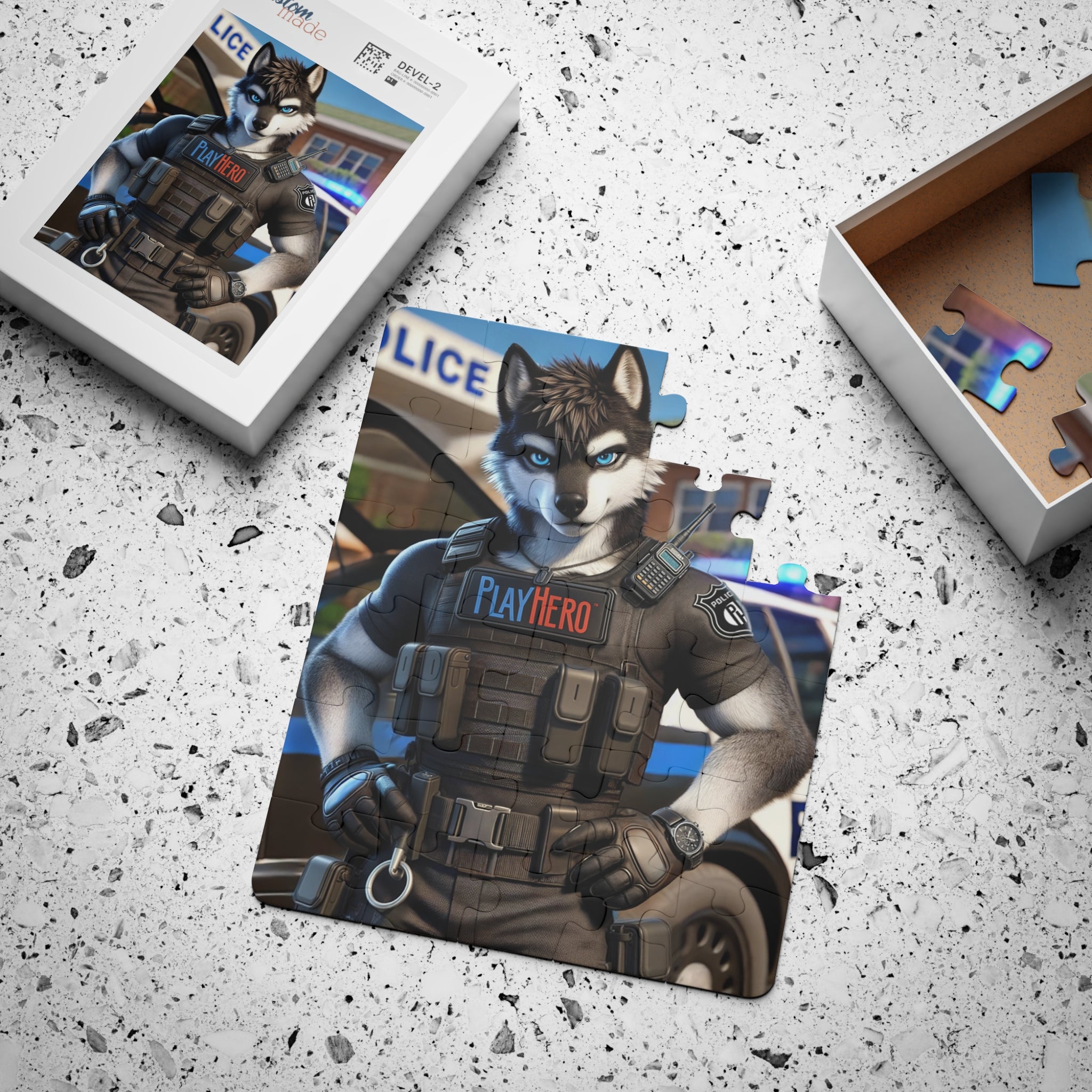 Police Wolf Kids' Puzzle - Fun Learning Activity for Children, 30-Piece Jigsaw for Birthdays, Playtime, Educational Toys, Family Games