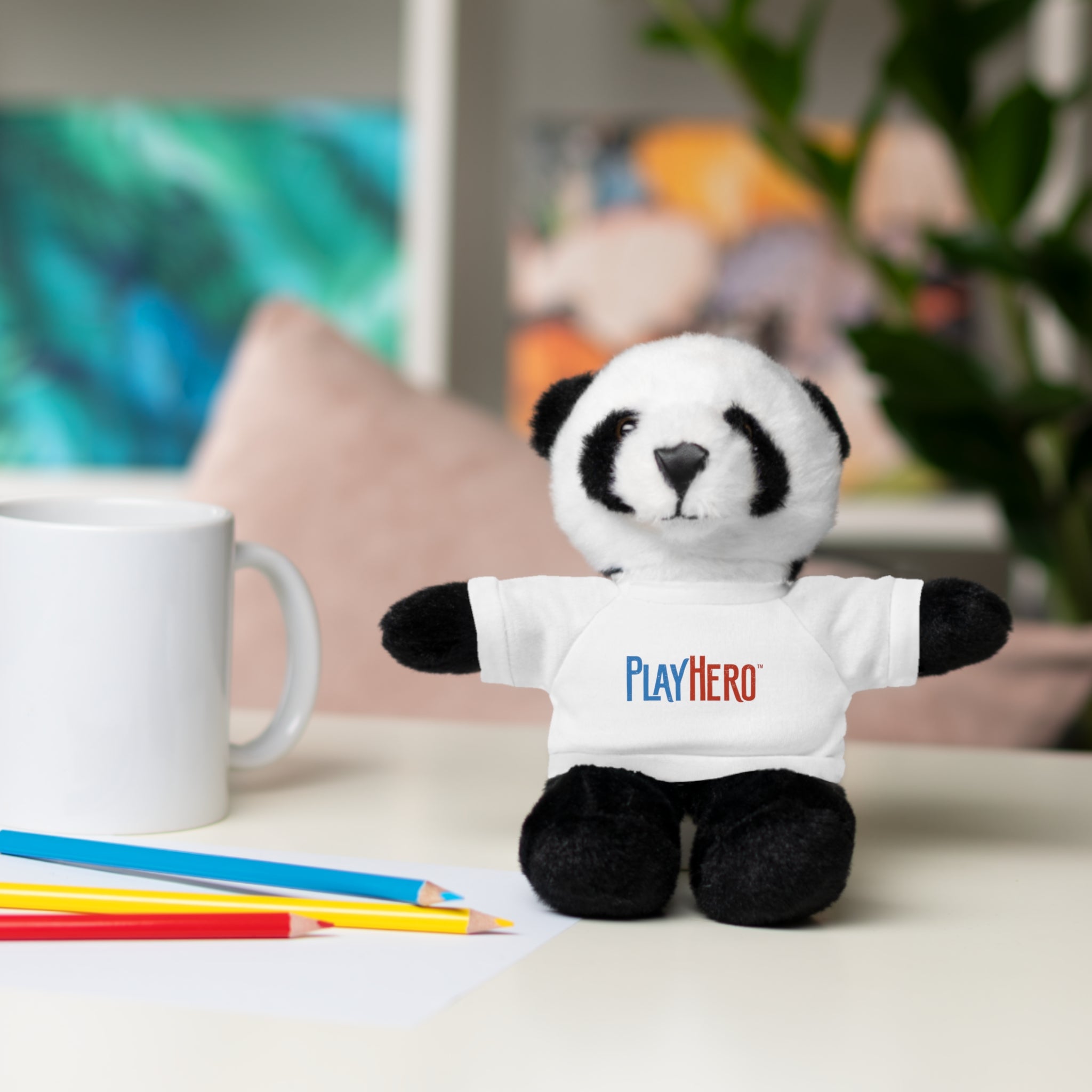 Customizable Stuffed Animal Gift, Plush Toy for Kids, PlayHero Bear with Tee, Birthday Present, Cuddle Buddy, Plush Decor