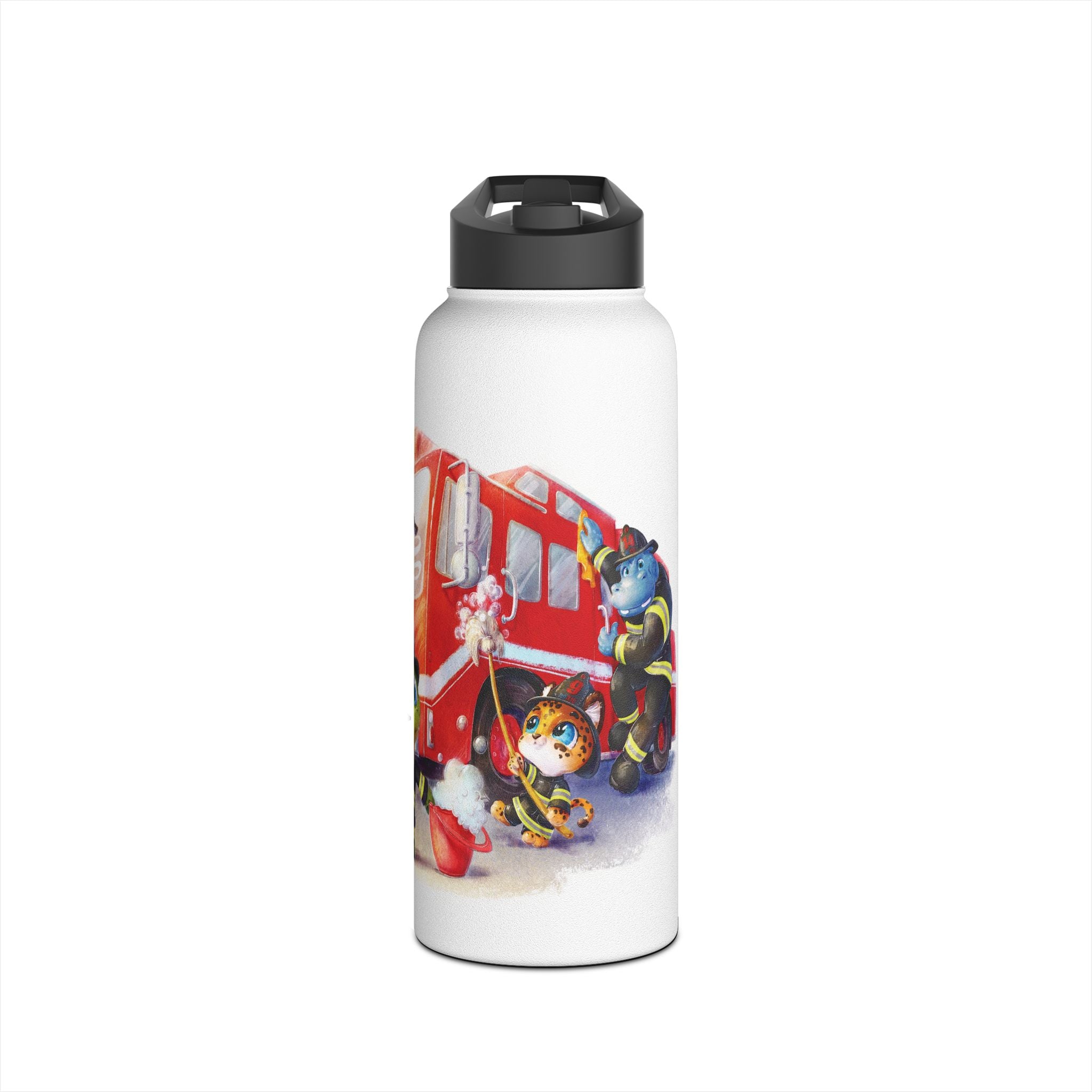 Firefighter Adventure Stainless Steel Water Bottle | Kids Hydration, Gifts for Boys & Girls, Emergency Services Gift, Eco-Friendly Bottle