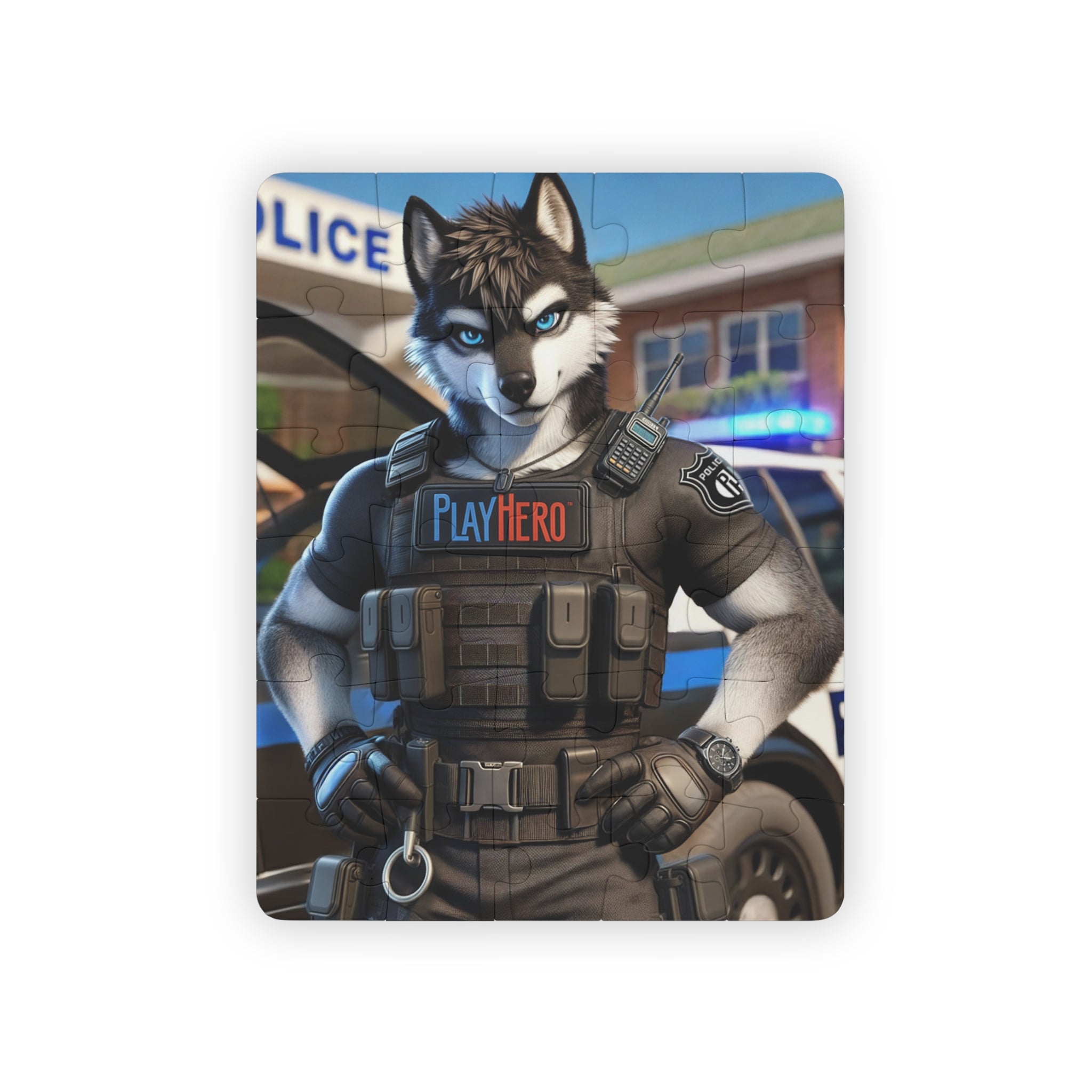 Police Wolf Kids' Puzzle - Fun Learning Activity for Children, 30-Piece Jigsaw for Birthdays, Playtime, Educational Toys, Family Games