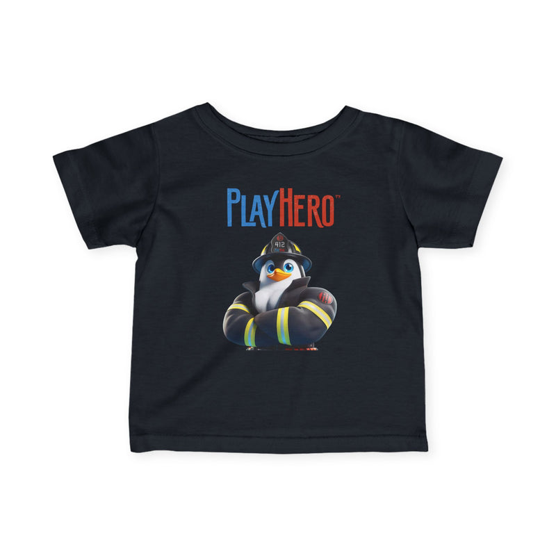 Cute Infant Firefighter Tee, PlayHero Kids Shirt, Birthday Gift, Baby Shower Present, Toddler Playtime Outfit, Firefighter Theme