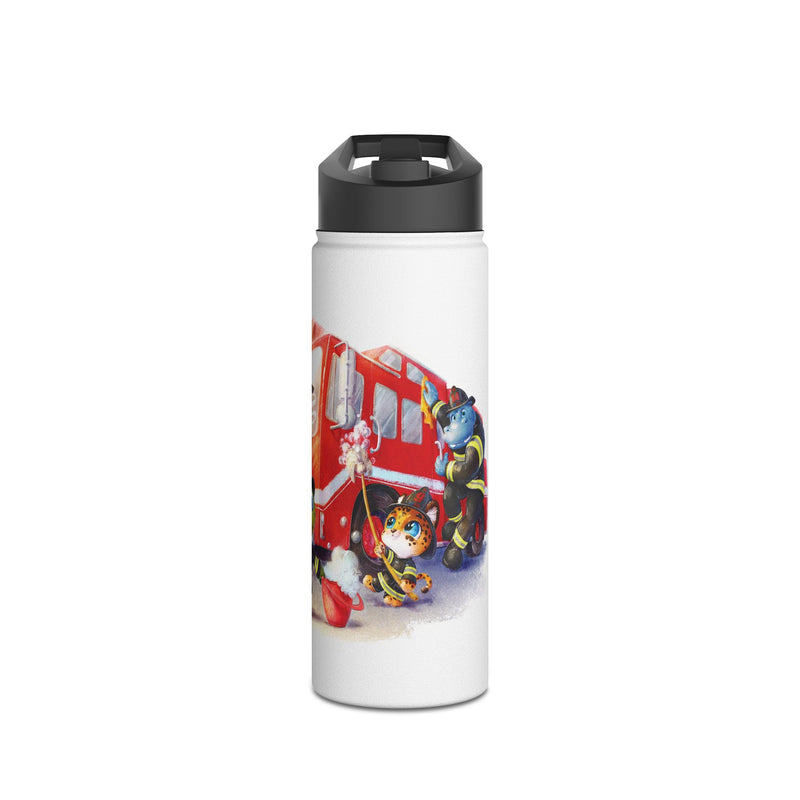 Firefighter Adventure Stainless Steel Water Bottle | Kids Hydration, Gifts for Boys & Girls, Emergency Services Gift, Eco-Friendly Bottle