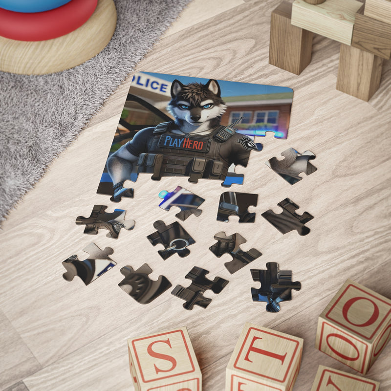 Police Wolf Kids' Puzzle - Fun Learning Activity for Children, 30-Piece Jigsaw for Birthdays, Playtime, Educational Toys, Family Games