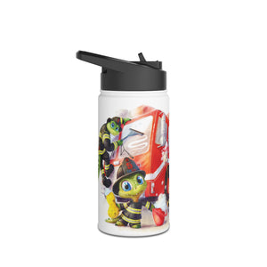 Firefighter Adventure Stainless Steel Water Bottle | Kids Hydration, Gifts for Boys & Girls, Emergency Services Gift, Eco-Friendly Bottle