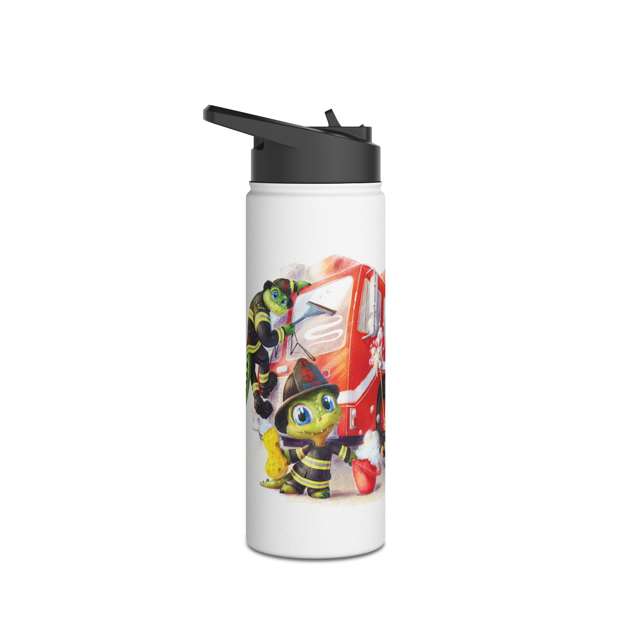 Firefighter Adventure Stainless Steel Water Bottle | Kids Hydration, Gifts for Boys & Girls, Emergency Services Gift, Eco-Friendly Bottle