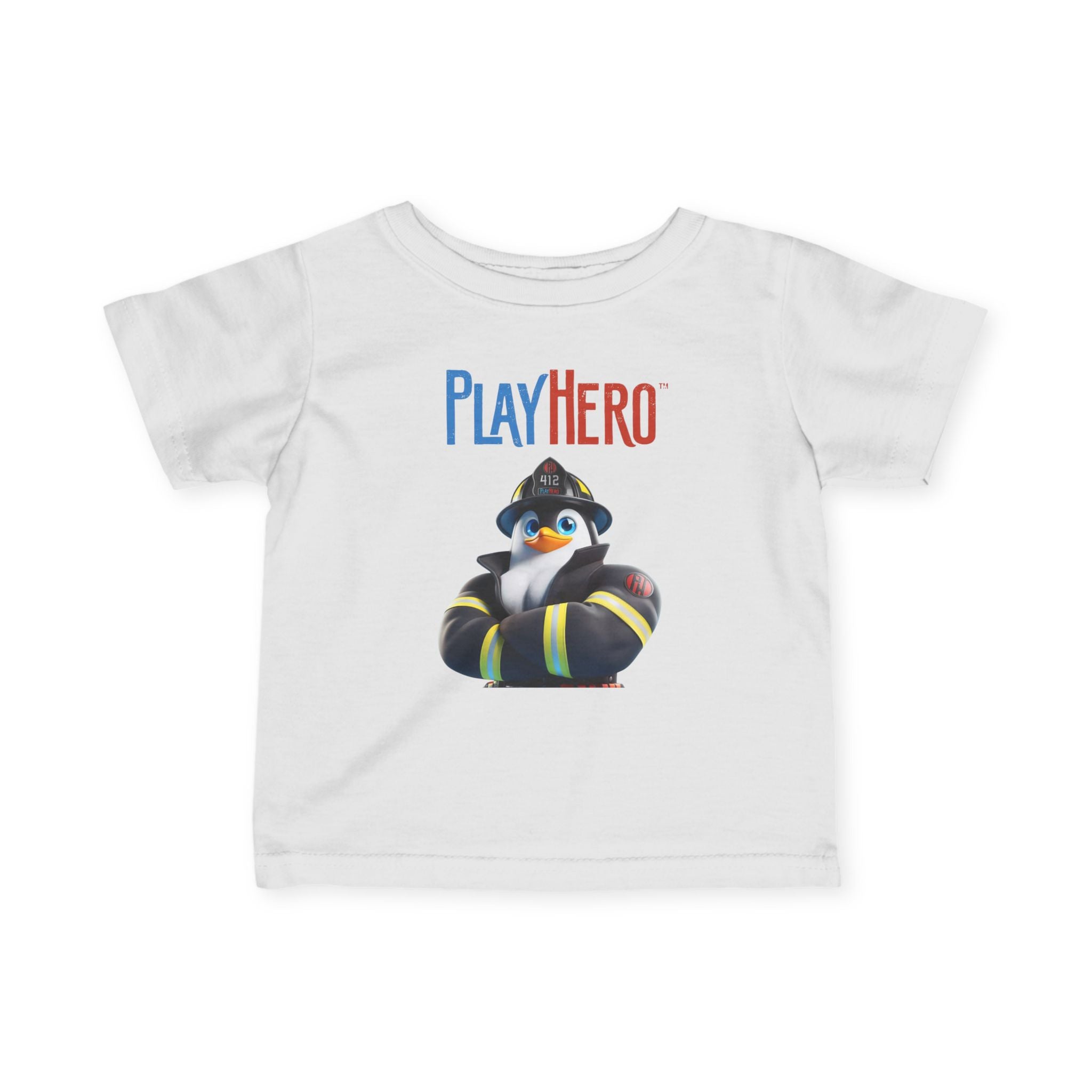 Cute Infant Firefighter Tee, PlayHero Kids Shirt, Birthday Gift, Baby Shower Present, Toddler Playtime Outfit, Firefighter Theme
