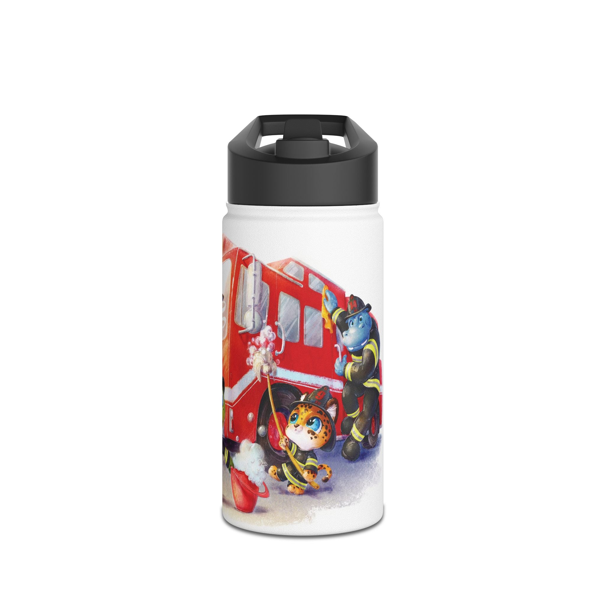 Firefighter Adventure Stainless Steel Water Bottle | Kids Hydration, Gifts for Boys & Girls, Emergency Services Gift, Eco-Friendly Bottle