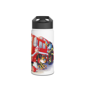Firefighter Adventure Stainless Steel Water Bottle | Kids Hydration, Gifts for Boys & Girls, Emergency Services Gift, Eco-Friendly Bottle
