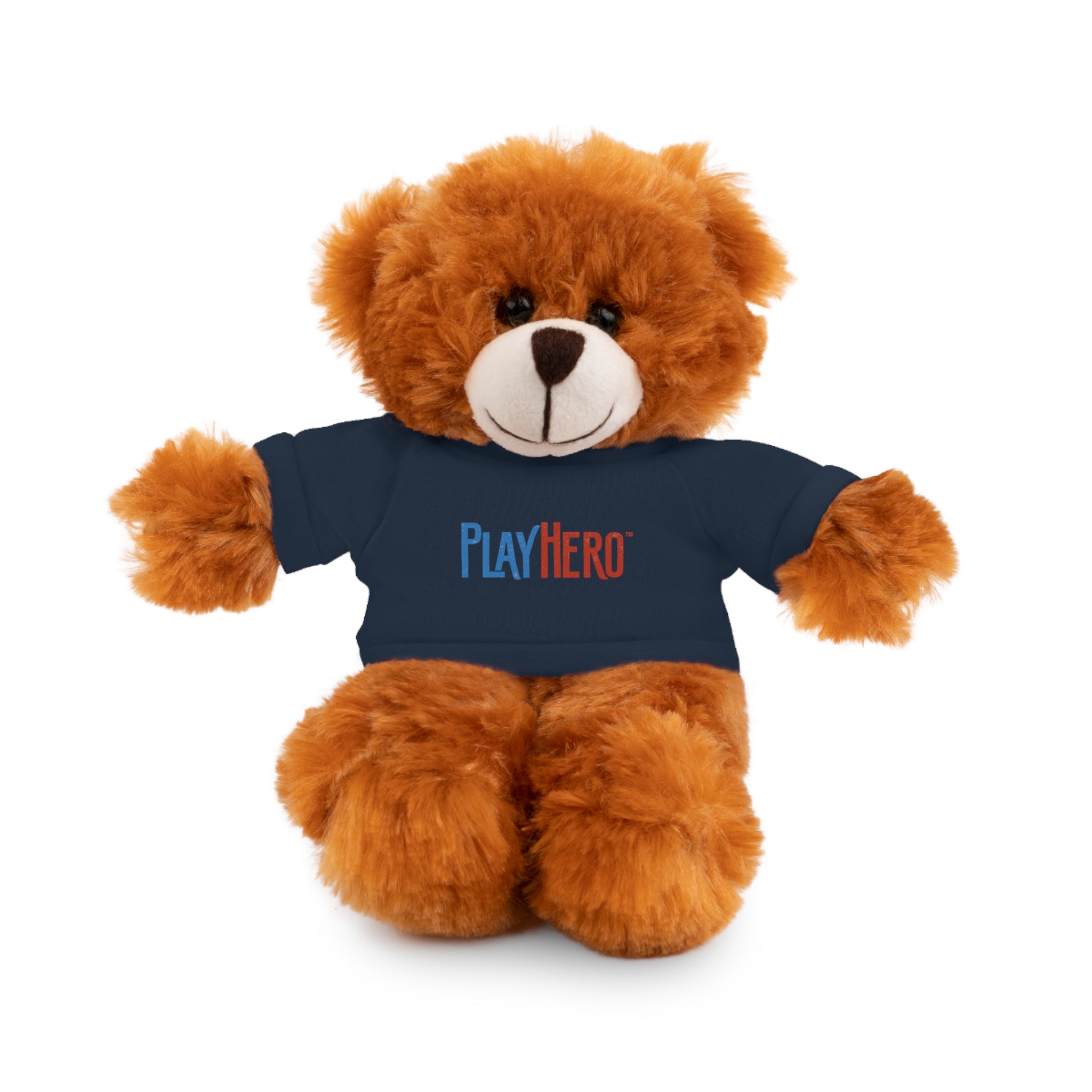 Customizable Stuffed Animal Gift, Plush Toy for Kids, PlayHero Bear with Tee, Birthday Present, Cuddle Buddy, Plush Decor