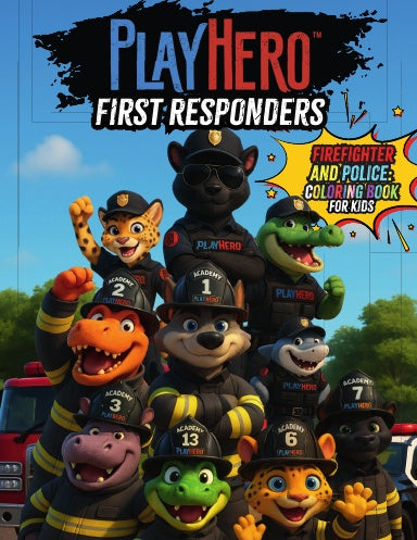 PlayHero First Responders: Firefighter and Police Coloring Book For Kids